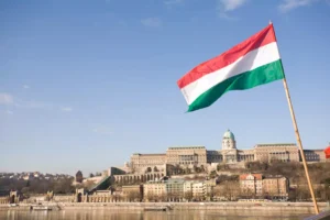 Hungarian flag over the Buda castle